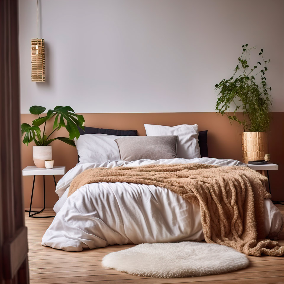 dormitorio principal y baños en viviendas obra nueva en Málaga
